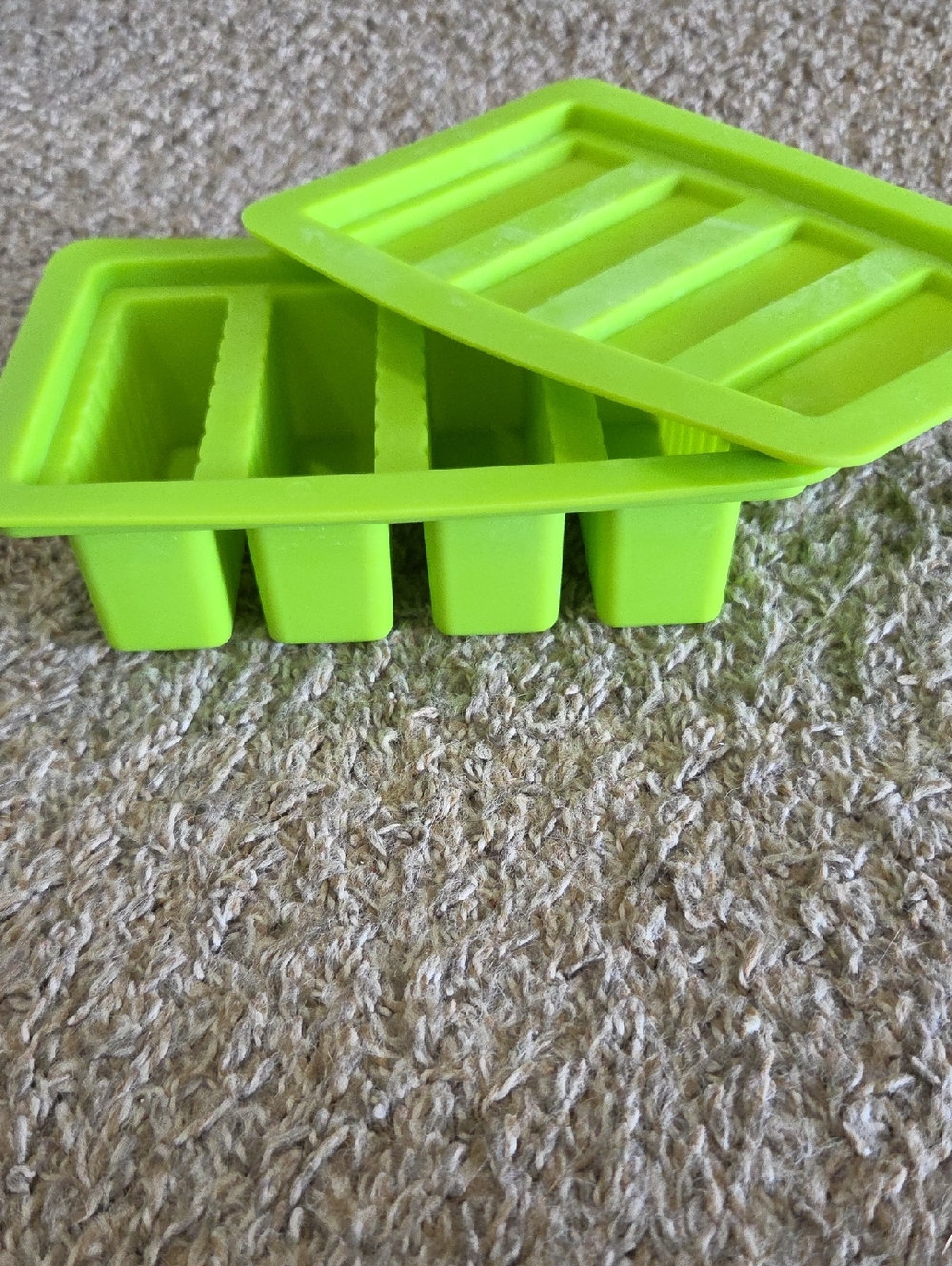 Neon Green Silicone Butter Mold Tray with Lid